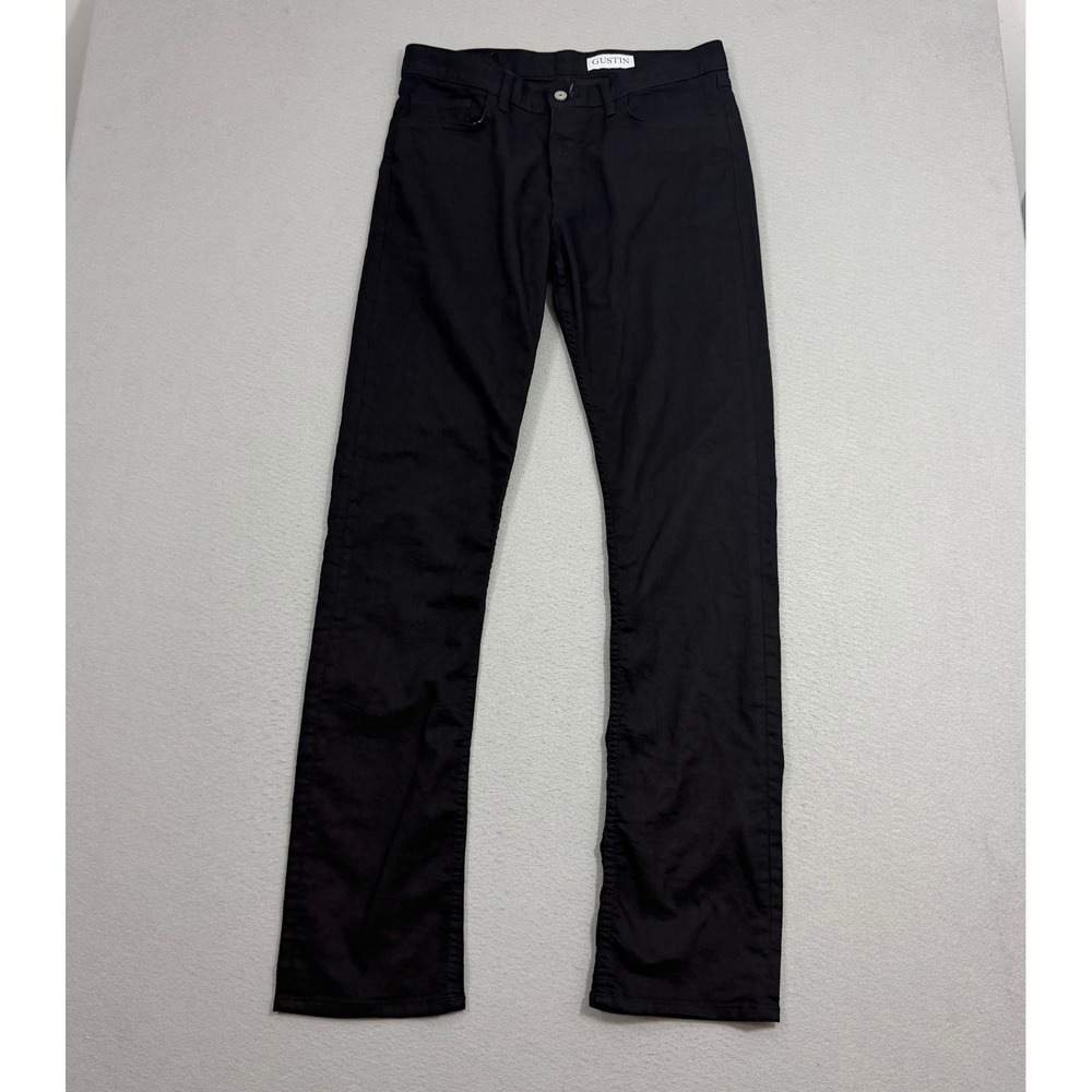 Gustin Pants Mens 35x35 Black Straight Fit California Sewn Chino Trousers Casual
